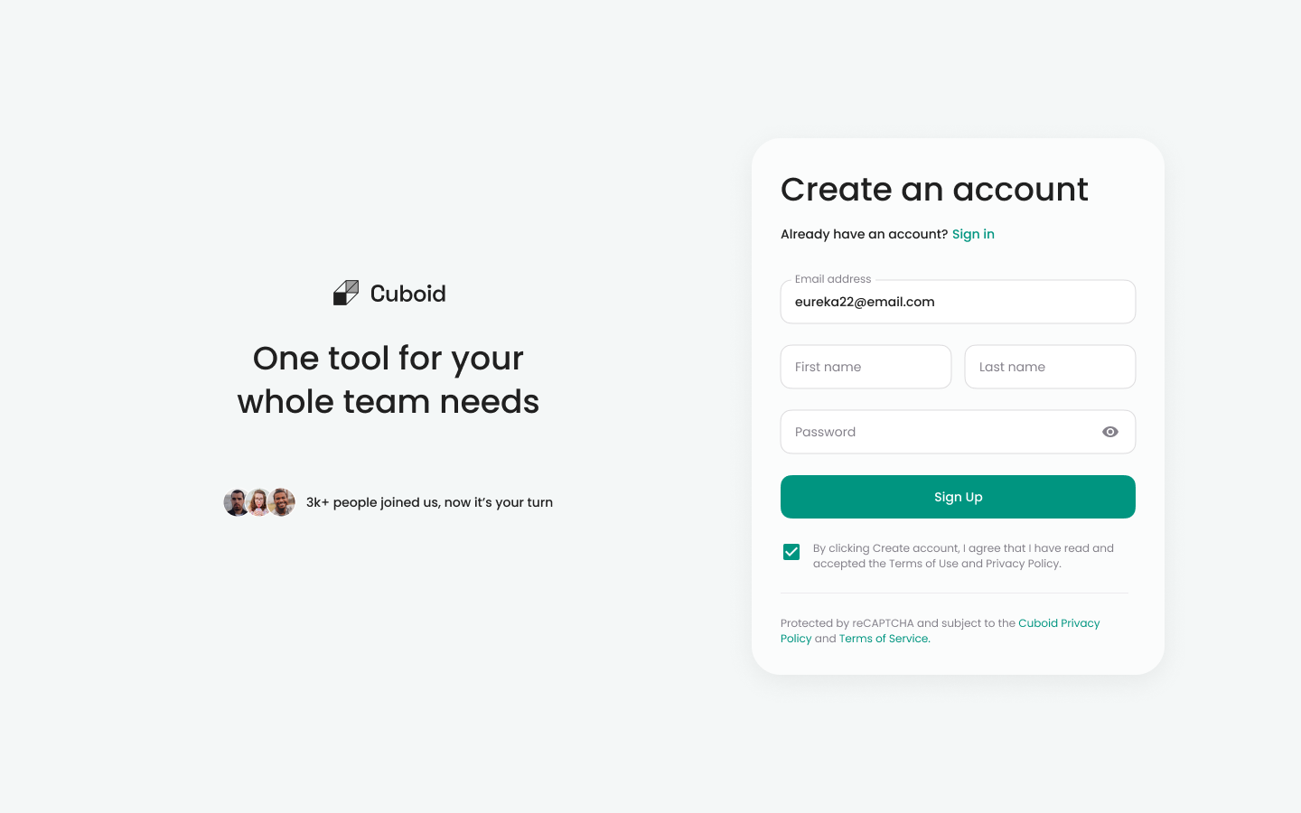 Sign Up - 2